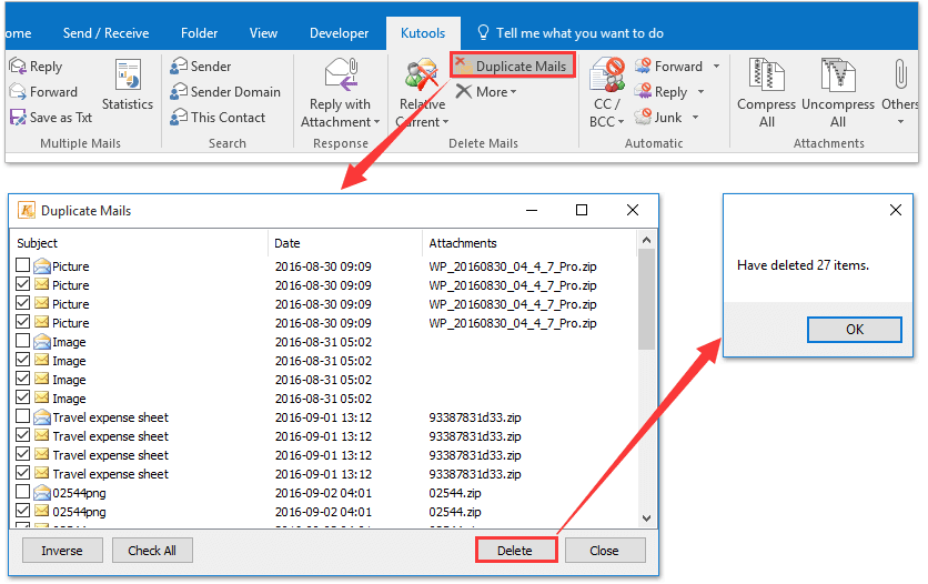 duplicate emails in outlook